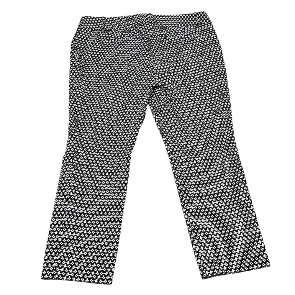 LOFT by Ann Taylor Marissa Skinny Black & White Geo Print Ankle Pants, Size 16 - Picture 7 of 12